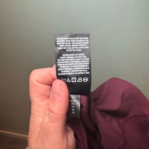 Lukka Lux Womens Ribbed Leggings Medium Burgundy Side Pockets Athletic - Picture 4 of 10